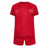 Billiga Danmark Barnkläder Hemma fotbollskläder till baby VM 2022 Kortärmad (+ Korta byxor)